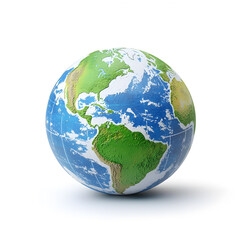 Fototapeta premium 3d Blue planet earth isolated on white background