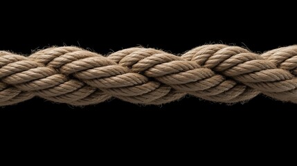 Rope on a black background. Close-up.
