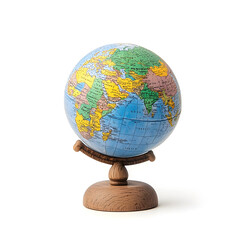 Earth globe showing the continents and oceans of the Earth isolated on white background