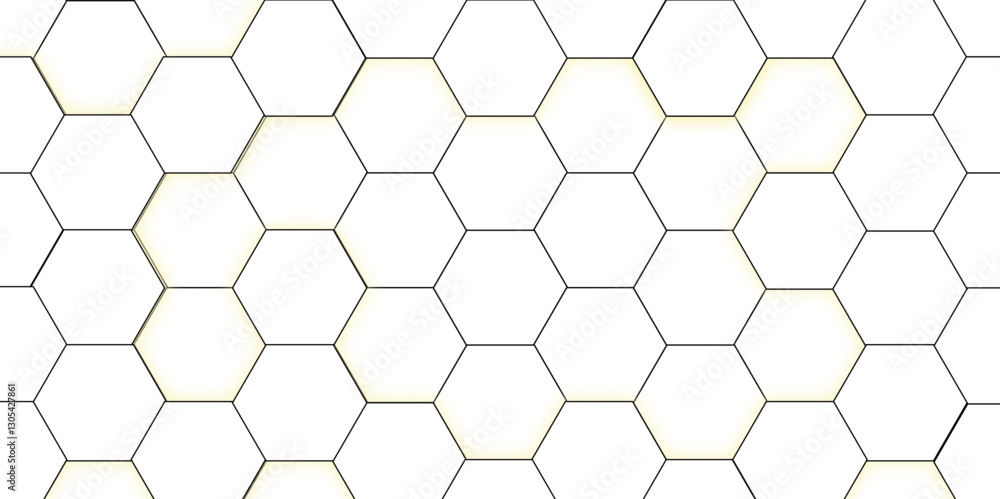 Poster abstract white hexagonal network, futuristic connection concept. hexagon tile pattern, clean and ele