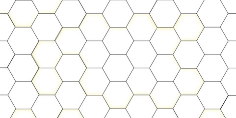 Abstract White Hexagonal Network, Futuristic Connection Concept. Hexagon Tile Pattern, Clean and Elegant Geometric Texture. Hexagon. Illustration. Vector. 