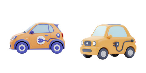 Naklejka premium Modern electric car with charging plug symbol for eco-friendly transportation