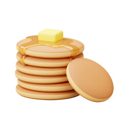 Small Pancake Stack with Butter on Top – Warm and Fluffy Breakfast