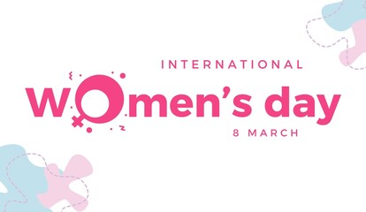 Banner template for International women's day 8 march, feminism, protest, gender equality.