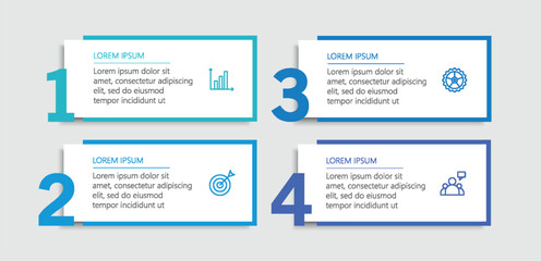 Business vector infographic template with 4 options or steps. Can be used for workflow layout, diagram, annual report, web design	