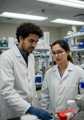 Obraz premium Lab Researchers Discussing Project