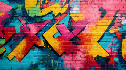 Fototapeta premium graffiti wall abstract background, idea for artistic pop art background backdrop