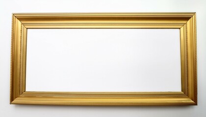 a plain gold rectangle frame against a white backdrop