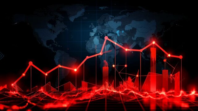 Business strategy growth chart  upward trend in finance and investment for economic success