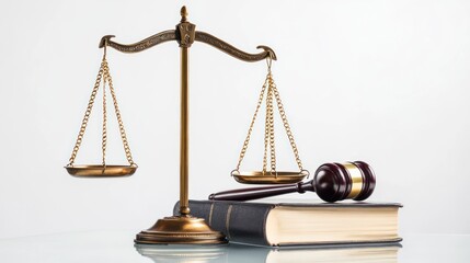 Justice Scales and Gavel on Book; Legal Concept; Symbol of Law
