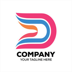 D shape abstract logo design vector business icon logo for company and business.