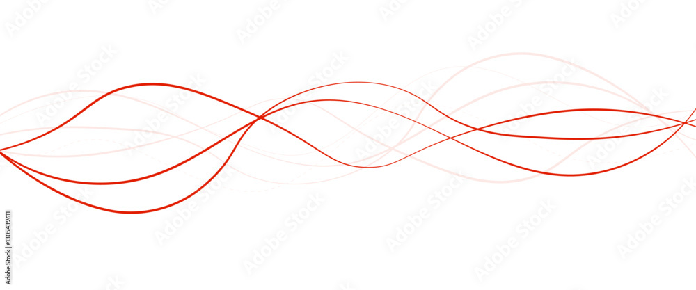Aufkleber Thin line wavy background. Abstract black lines wave curve motion on white background vector. coloring abstract thin wave.