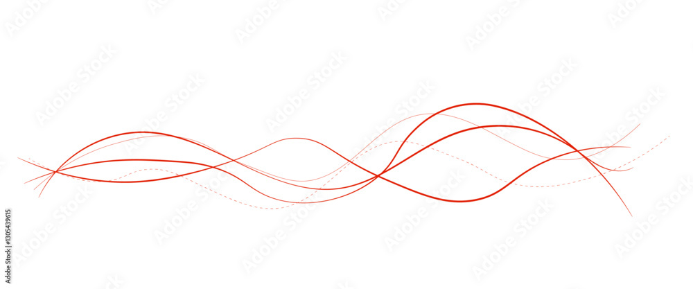 Poster Thin line wavy background. Abstract black lines wave curve motion on white background vector. coloring abstract thin wave.