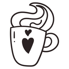 Cute doodle сoffee. Hand drawn vector illustration