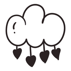 Cute doodle love object. Hand drawn vector illustration
