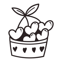 Cute doodle love object. Hand drawn vector illustration