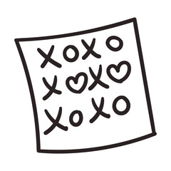 Sticker with xo-xo. Hand drawn vector illustration