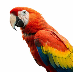 Obraz premium Vibrant Scarlet Macaw Parrot Close Up Stunning Exotic Bird Photography