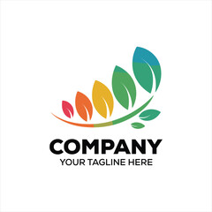 Fototapeta premium Leaf logo company and icon for business identity best logo theme. vector business icon logo for company and business.