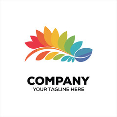 Obraz premium Leaf logo company icon for business identity best logo theme.