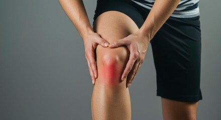 Fototapeta premium Woman Holding Painful Knee
