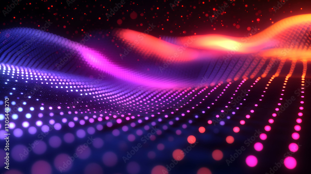 Aufkleber a vibrant digital abstract wave pattern featuring colorful dots and gradients, perfect for backgroun
