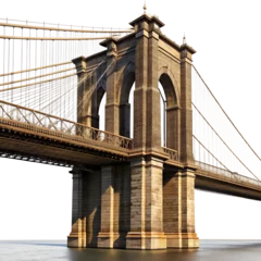 Gordijnen brooklyn bridge new york city a isolated transparent background PNG © LOVELY
