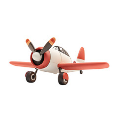 miniature toy airplane 3D render