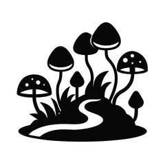 mushrooms in the grass