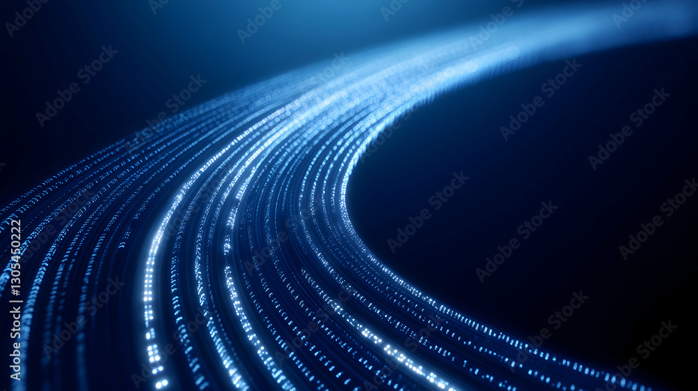 Aufkleber an abstract representation of data flowing through a digital environment. the glowing strands symbol