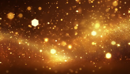 Golden Bokeh Lights Background - Sparkling Abstract Glitter Texture