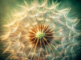 Obraz premium Homesteading Design Element: Detailed Dandelion Seedhead Illustration