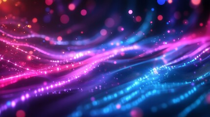 Obraz premium Glowing neon lights rave music event background