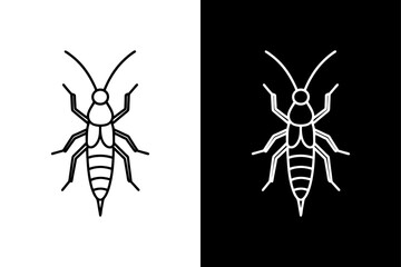 Cricket insect icon vector on White Background ,Vector Art Illustration on white background.