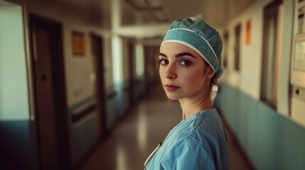 Medical Professional In Uniform, Female Nurse In Medical Facility