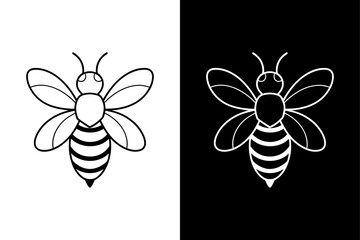 Bee icon vector on White Background ,Vector Art Illustration on white background.