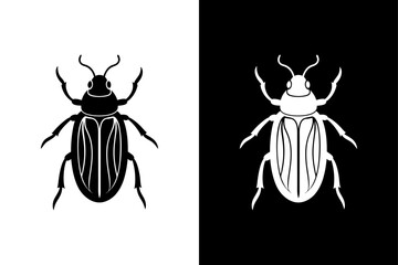 Beetle insect icon vector on White Background ,Vector Art Illustration on white background.