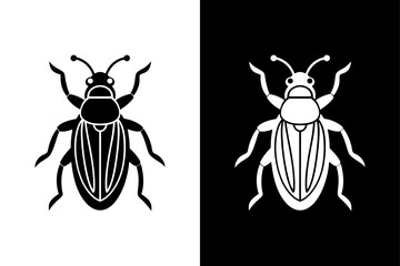 Beetle insect icon vector on White Background ,Vector Art Illustration on white background.
