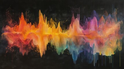 Abstract Waveform Art, Colorful, Dynamic, Background, Digital, Artistic, Visual