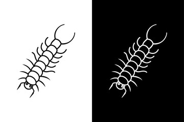 Centipede insect icon vector on White Background ,Vector Art Illustration on white background.