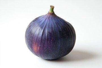 Fototapeta premium Single Dark Purple Fig on White
