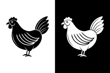 Chicken  icon vector on White Background ,Vector Art Illustration on white background.