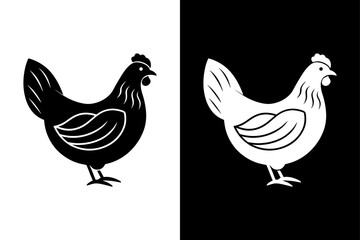 Chicken  icon vector on White Background ,Vector Art Illustration on white background.