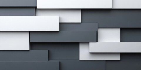 Modern Geometric Wall Design with White and Gray Panels