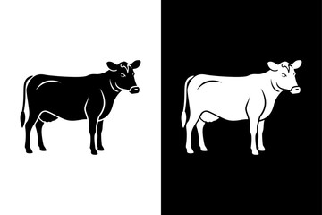 Cow icon vector on White Background ,Vector Art Illustration on white background.