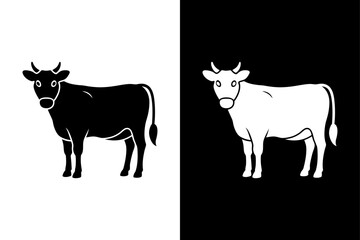 Cow icon vector on White Background ,Vector Art Illustration on white background.