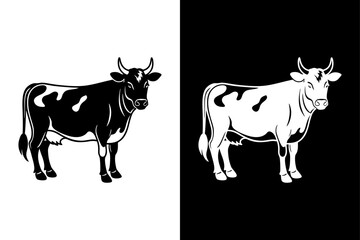 Cow icon vector on White Background ,Vector Art Illustration on white background.