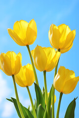 Fototapeta premium Beautiful flowers red tulips. Natural background Spring flowering tulips.
