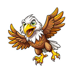 Naklejka premium Cartoon eagle flying