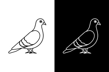 Pigeon icon vector on White Background ,Vector Art Illustration on white background.